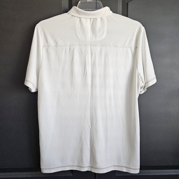 Tommy Bahama Men's Polo Swordfish Logo Short Sleeve Size Medium Off White - Picture 4 of 9